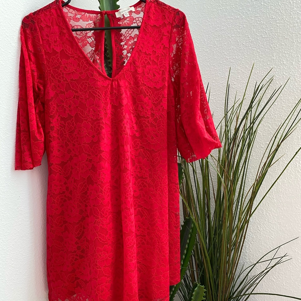 Francesca’s Lacey red dress